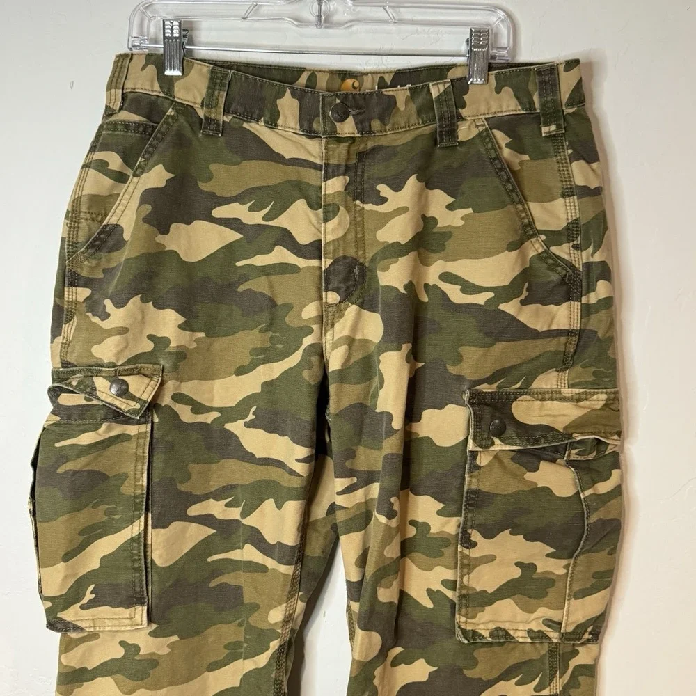 Carhartt Pants Mens 36x30 Camouflage Carpenter Cargo Relaxed Fit Hunting Camo